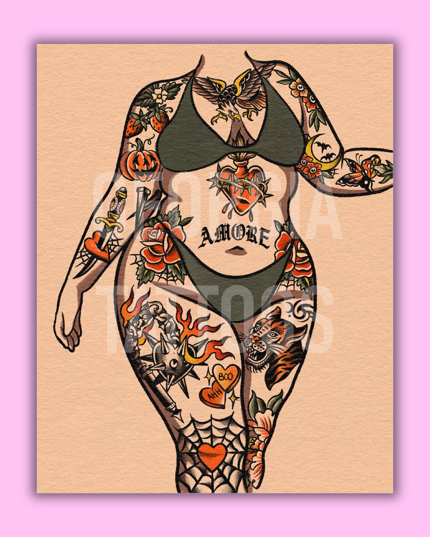 Traditional Body Suit Plus Size Print