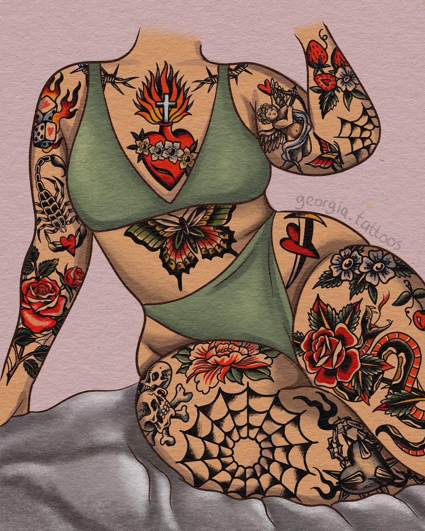 Traditional Body Suit Plus Size Print