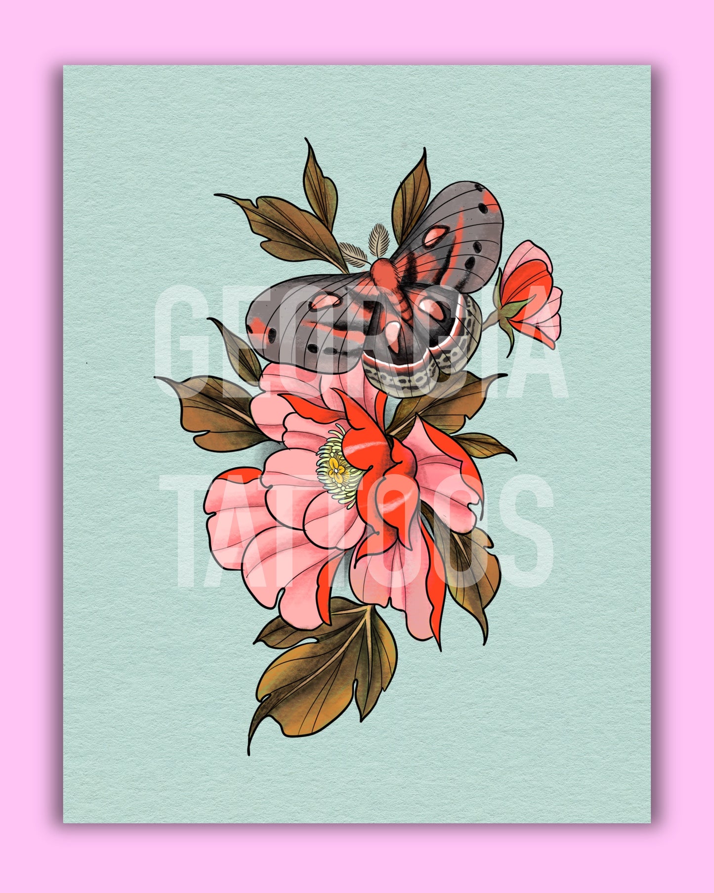 Blue Moth Print