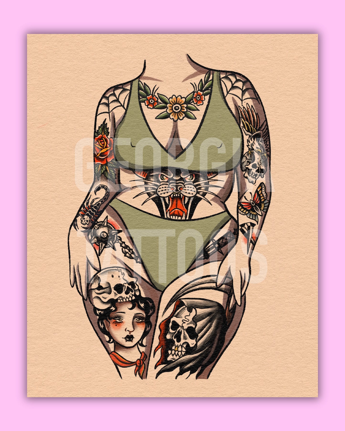 Traditional Body Suit Plus Size Print