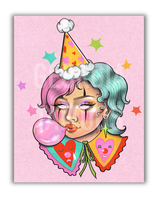 Clown Girl Print