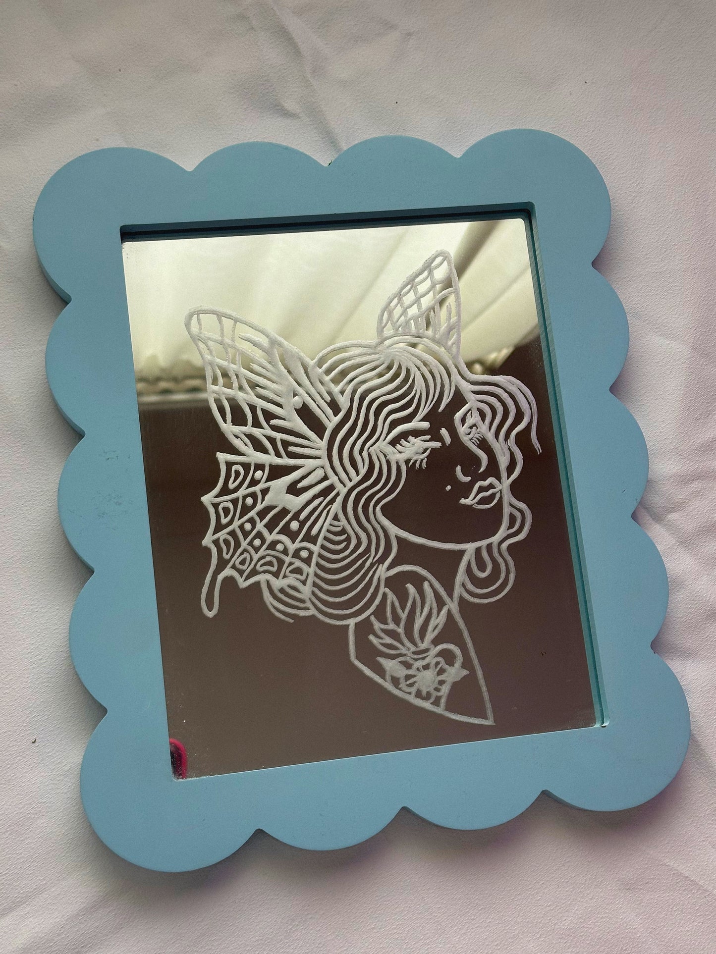 Engraved Mirror Butterfly Lady