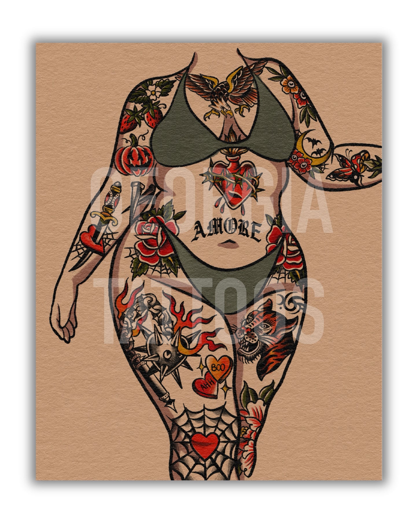 Traditional Body Suit Plus Size Print