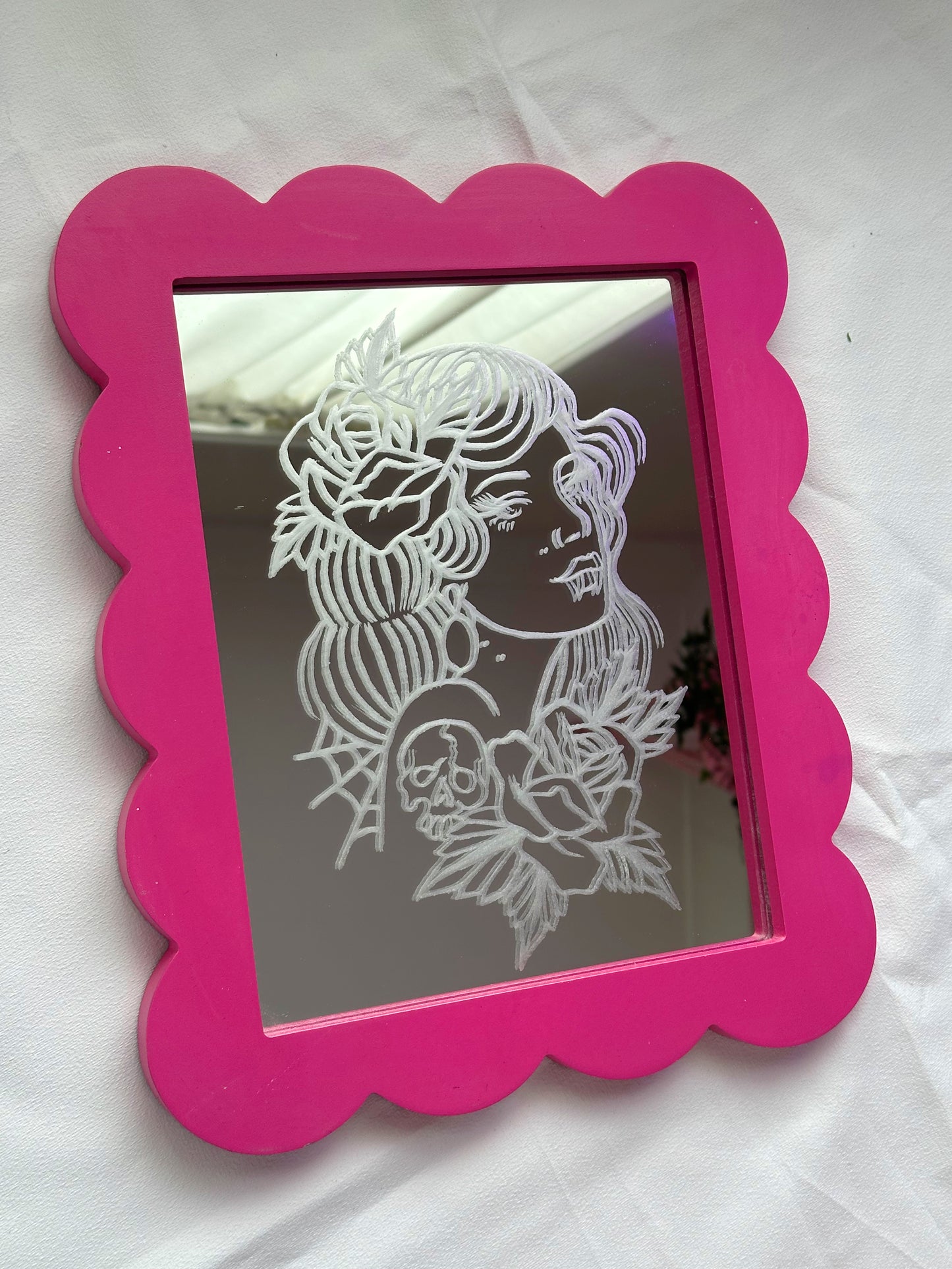 Engraved Mirror Vampire Lady
