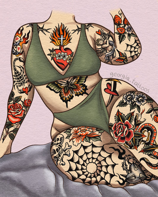 Traditional Body Suit Plus Size Print
